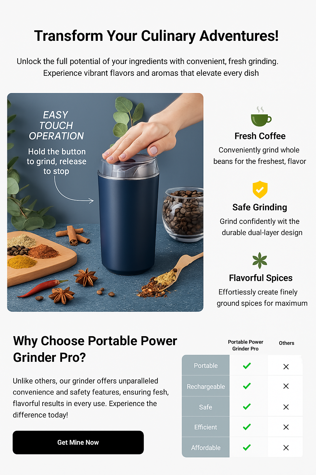 Trendy Mart™ Electric Spice & Coffee Bean Grinder. Suitable for Coffee Beans, Spices, Masala, Nuts & Grains